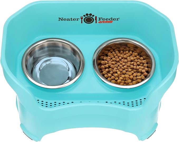 Neater Pet Brands Neater Feeder Deluxe Mess Proof Dog Bowls Elevated for Large Dogs Over 40 lbs, Made in USA, No Spill Raised Dog Food Bowl Stand Feeding Station, Food and Water Bowl Set, Aquamarine - Image 7