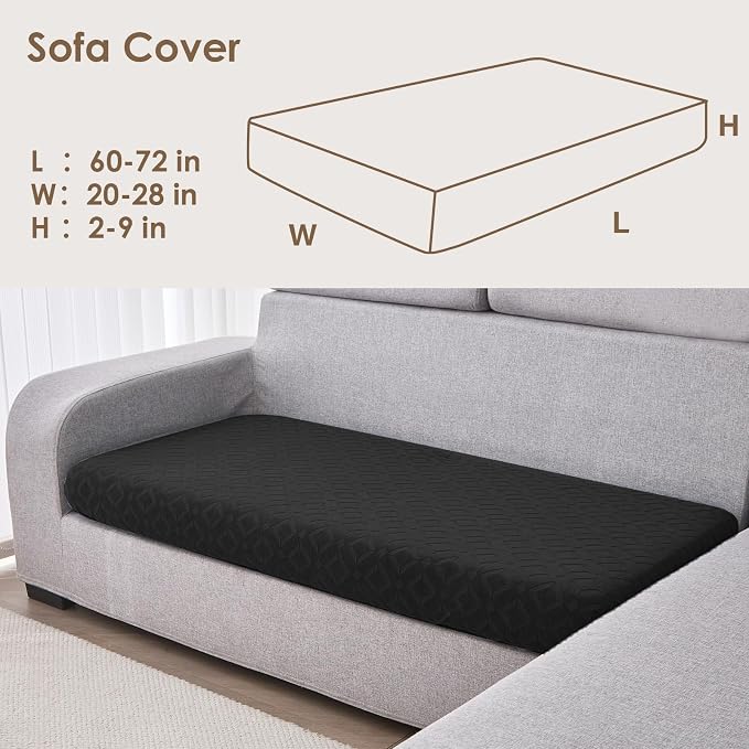 Genina Waterproof Couch Cushion Covers for Pets Washable Sofa Seat Covers | Non Slip,Stretch Jacquard Fabric,Pet Hair & Scratch Protection,Easy Installation,Furniture Protector,Sofa Cover - Image 2