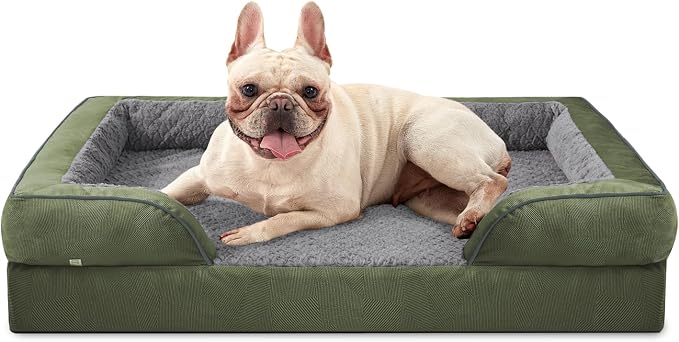 INVENHO Orthopedic Medium Dog Dogs, Egg-Crate Foam Dog Couch with Washable Removable Cover, Waterproof Lining and Nonskid Bottom by INVENHO