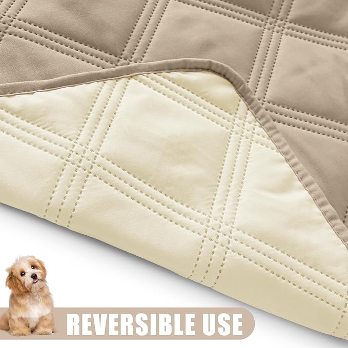 Smiry Waterproof Dog Bed Cover, Reversible Pet Blanket for Sofa Couch | Soft Washable Dog Blanket, Leakproof Couch Cover for Dogs Cats & Furniture Protection, 40x50, Taupe/Beige - Image 3