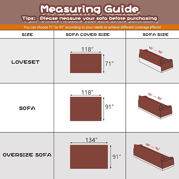 MYSKY HOME Sofa Covers Washable Couch Cover for Dogs Sofa Cover Furniture Protector Sofa Slipcovers for Dogs Water Resistant Furniture Protector Cover, Soft Non Slip Sofa Covers, 91" x 134", Chocolate - Image 7