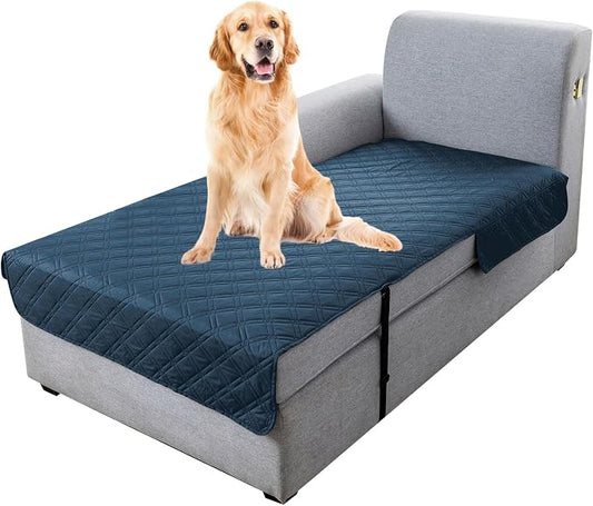 Genina L Shape Couch Cover, Sectional Couch Chaise Covers, Waterproof Washable Sofa Covers for Left L Shape Chaise Lounge, Anti-Slip Sofa Slipcovers for Dogs Cats Pet Friendly(Peacock Blue) by Genina