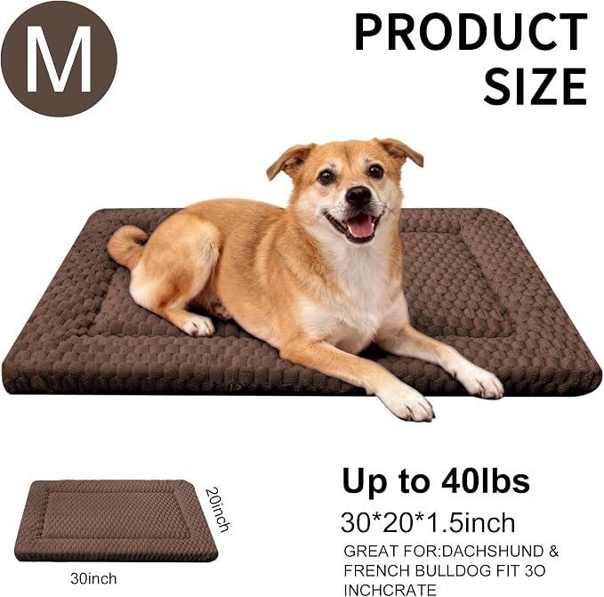 Dog Bed Mat - Dog Crate Pad - Reversible Mat for Pet Comfort - Soft Bed Crate Pads for All Seasons - Durable, Machine Washable Mat for Crates, Travel, and Home (Dark Brown, 30" L*20" W*1.5" Th) - Image 3