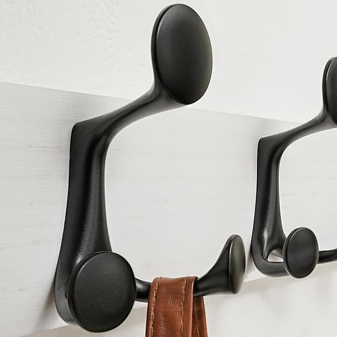 SKOLOO 43-Inch White Wood Coat Rack Wall Mount with 8 Triple Hooks - Ideal for Family Entrances, Classrooms, and Pet Supplies Storage - Perfect Coat Hooks for Wall - Image 2
