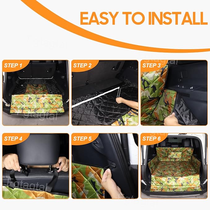 Cargo Liner for Dogs Compatible with Toyota Land Cruiser 250 Prado 2024-2026, Pet Dog Trunk Cargo Liner, Waterproof Anti-Dirty Pet Cargo Cover Dog Seat Mat, with Bumper Flap Protector (Camouflage) - Image 5