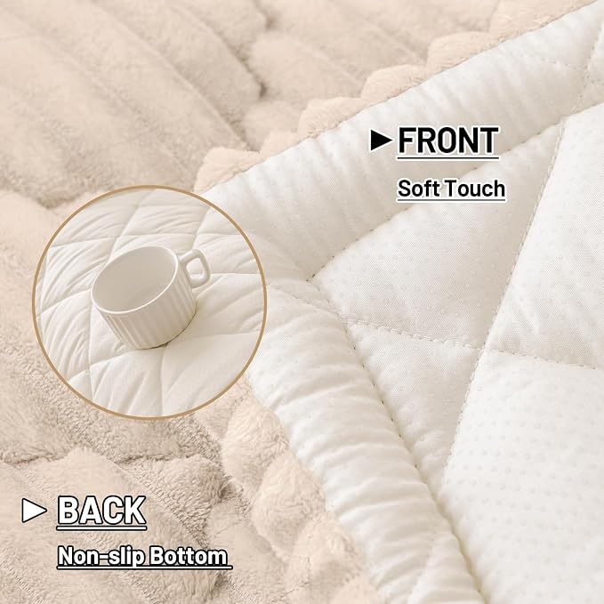 Smiry Couch Cover for Dogs Washable, Non Slip Fuzzy Pet Sofa Protector | Soft Thick Furniture Cover for Sofa, Loveseat and Sectional, Scratch & Pet Hair Resistant (Apricot, 27.6" x 59") - Image 5