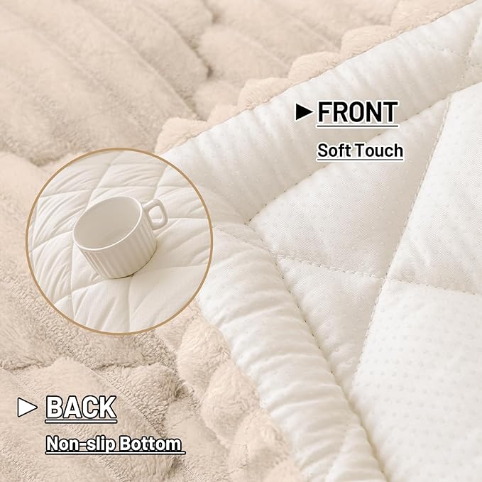 Smiry Couch Cover for Dogs Washable, Non Slip Fuzzy Pet Sofa Protector | Soft Thick Furniture Cover for Sofa, Loveseat and Sectional, Scratch & Pet Hair Resistant (Apricot, 27.6" x 27.6") - Image 5