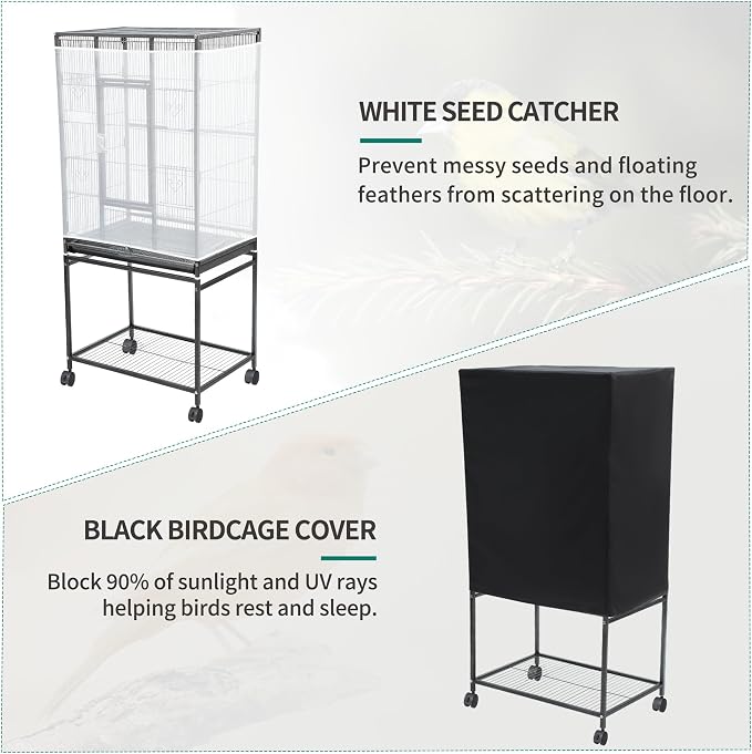 YINTATECH 53 inches Bird Cage Seed Catcher & Birdcage Cover, Bird Cages for Parakeets, Parrot, Cockatiel, Pigeon, Finch cage for Birds | Bird Cages for Parakeets, Parrot, Cockatiel, Pigeon - Image 3