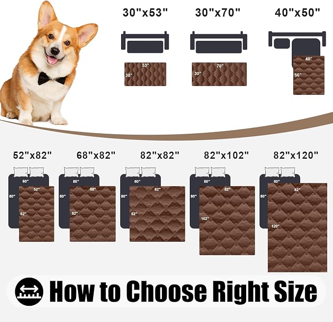 Smiry Waterproof Dog Bed Cover Blanket, Reversible Pet Blanket | Soft Reversible, Washable Leakproof Cats Dogs Couch Cover for Sofa, Couch, Furniture (82x102 Inch) - Image 6
