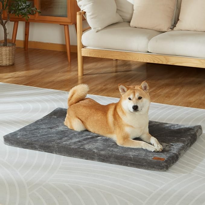 LIORCE Dog Crate Pad - Dog Bed Large Sized Dogs with Removable Washable Cover and Waterproof Lining - Memory Foam Pet Bed for Crate - Reversible Kennel Mat (Cool & Warm), 36-inch, Grey - Image 8