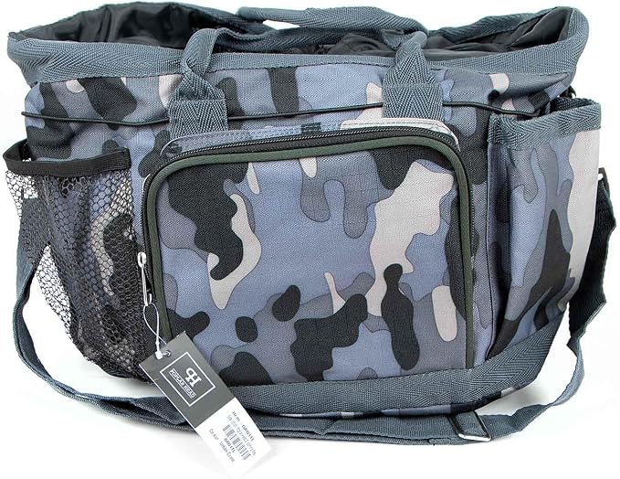 Jeffers Poplar Head Grooming Bag – Horse Grooming Organizer Tote with Pockets for Brushes, Tools, Clippers, Shampoo, Detangler – Stable Barn Kit Carrier for Horses, Pets, Livestock, Urban Camo - Image 2