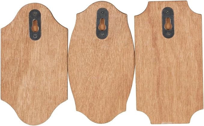 Deco 79 Wooden Fleur De Lis Vintage Inspired Wall Hook with Black Metal Hooks and Curved Edges, Set of 3 4" W, 6" H, Brown - Image 6