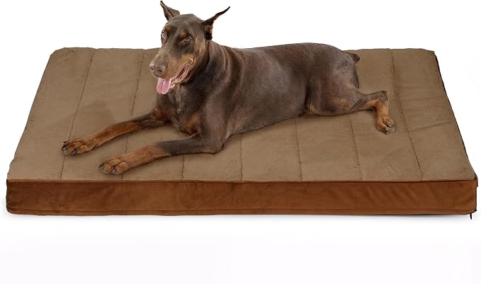Dog Bed for XX Large Dog - Orthopedic Pet Beds with Memory Foam, Waterproof Removable Washable Cover with Non-Slip Bottom, Khaki, 47" L x 29" W x 3" H by ZAKAPAWS