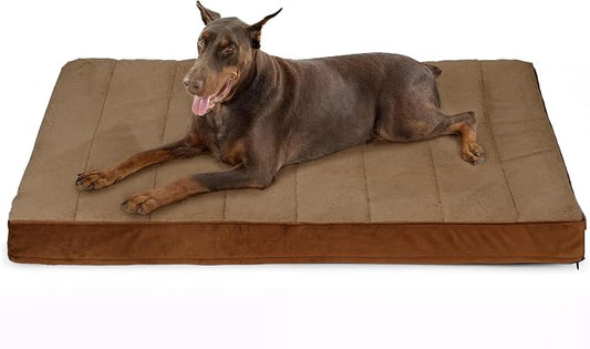 Dog Bed for XX Large Dog - Orthopedic Pet Beds with Memory Foam, Waterproof Removable Washable Cover with Non-Slip Bottom, Khaki, 47" L x 29" W x 3" H by ZAKAPAWS