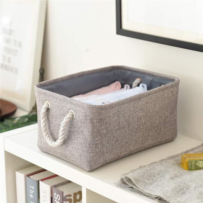 TheWarmHome Large Storage Bins- Storage Baskets for Organizing Shelves, Basket Organizer for Closet Bookshelf Dog Toy Nursery Clothes Laundry Home Organization, Fabric Storage Cubes W/Handles - Image 8
