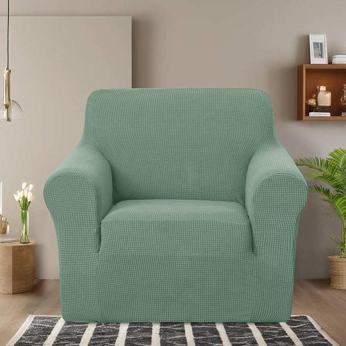 U-NICE HOME Stretch Recliner Chair Cover Armchair Slipcover, Cyan | Furniture Protector, 1-Piece Chair cover, Washable, Pet friendly, Polyester Spandex Jacquard fabric - Image 2