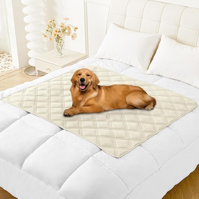 Smiry Waterproof Dog Bed Cover, Reversible Pet Blanket for Sofa Couch | Soft Washable Dog Blanket, Leakproof Couch Cover for Dogs Cats & Furniture Protection, 40x50, Beige/Beige by Smiry