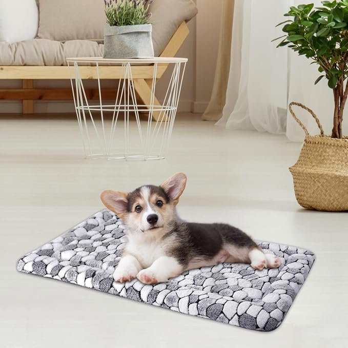 VANKEAN Dog Crate Pad Bed Mat Reversible (Cool & Warm), Sleeping Mat Dog Bed for Crate for Small Dogs and Cats, Machine Washable Crate Beds, Grey - Image 2