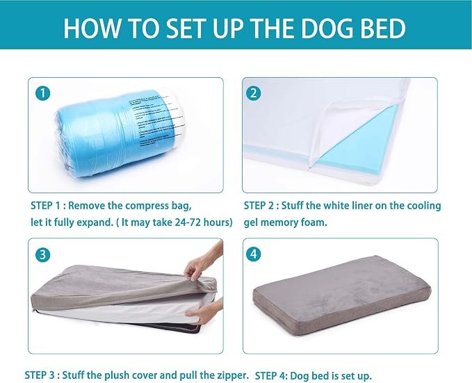 Orthopedic Memory Foam Bed for Large Dogs, Waterproof Cooling Pet Mats for Crate with Removable Washable Cover,Ideal for Arthritic Dogs (Large plus-36"x 27" x 3", Short Plush) - Image 6