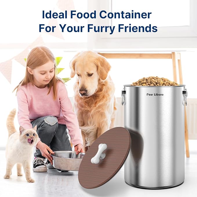 35 lb Stainless Steel Dog Food Storage Container with Airtight Lid for Pet | Metal Dog Food Storage Container for Dogs & Cats, Airtight Dog Food Container to Keep Food Fresh, Easy to Clean Dog Dood Bin - Image 7
