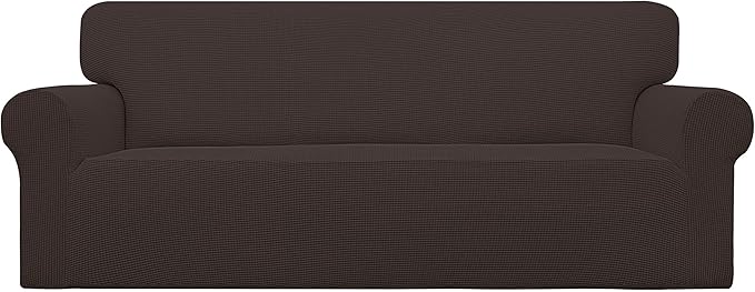 Easy-Going Stretch Oversized Sofa Couch Slipcover Washable Chocolate | 1-Piece Extra large Sofa Cover Furniture Protector Couch Soft with Bottom for Kids, Polyester Spandex Jacquard by Easy-Going
