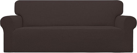 Easy-Going Stretch Oversized Sofa Couch Slipcover Washable Chocolate | 1-Piece Extra large Sofa Cover Furniture Protector Couch Soft with Bottom for Kids, Polyester Spandex Jacquard by Easy-Going