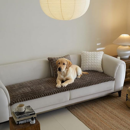 Circular Grid Couch Cover for Dogs Washable - Non Slip Thick Soft Pet Sofa Protector for 3 Cushion Couch Large Silicone Particles Furniture Mat for Cats Sectional Slipcovers by Unknown