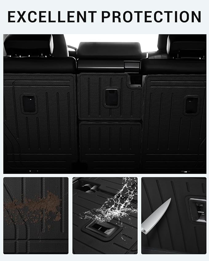 Ecarzo Backrest Mat Compatible with 2010-2024 Toyota 4Runner 5 Seat Cargo Mat TPE Back Seat Protector All Weather Waterproof Trunk Mat Cargo Liner for 2024 Toyota 4Runner Accessories (No Fit 3rd Seat) - Image 3