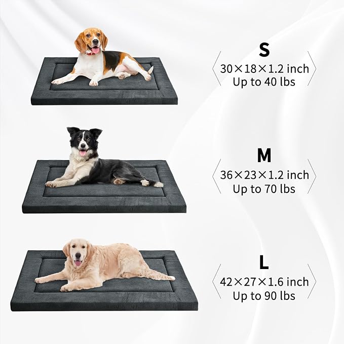 Dog Bed for Crate, Medium/Large Dogs Crate Bed,Washable Dog Beds Kennel Mat | 36" Pet Beds Mat W/ Soft Wavy Plush Comfortable Anti-Slip Sleeping Mattress for Dogs & Cats - Image 5