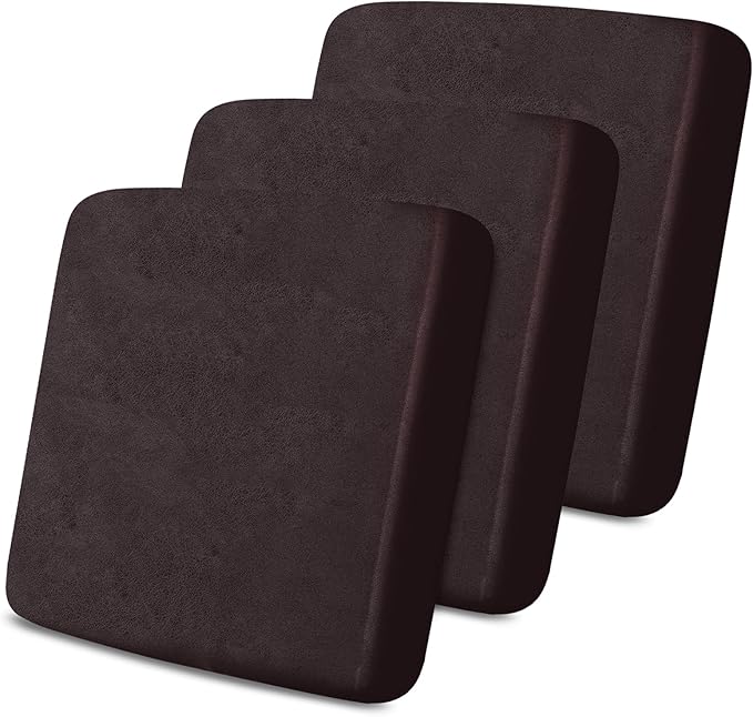 molasofa Leather Look Couch Cushion Covers, Stretch Sofa Cushion Covers for Sectional Armchair Loveseat Protector,Replacement Seat Cushion Slipcovers, Machine Washable (3 Cushion Sofa, Chocolate) by Molasofa
