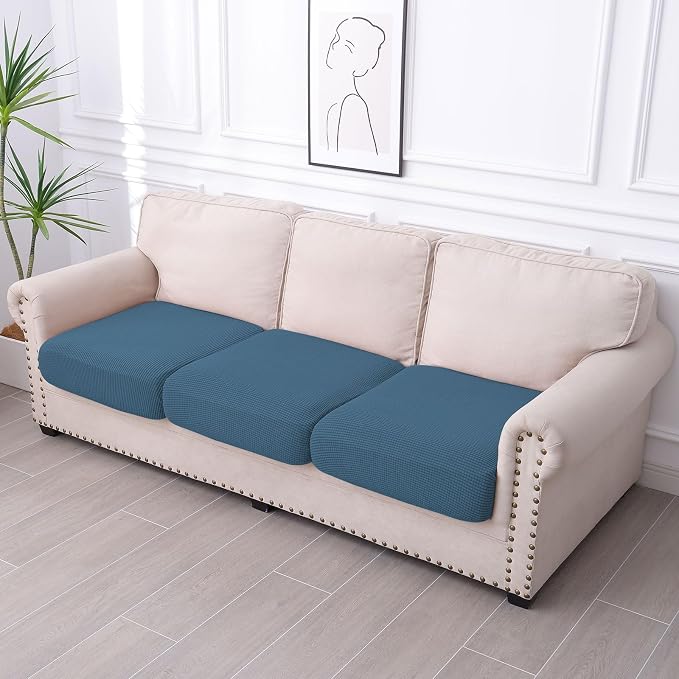 hyha Waterproof Couch Cushion Covers for Pets, Non Slip Sofa Seat Cover | Stretch Jacquard Fabric, Elastic Bottom, Non Slip Fit, Waterproof Protection, Pet Hair Protection (3 Pieces) - Image 7