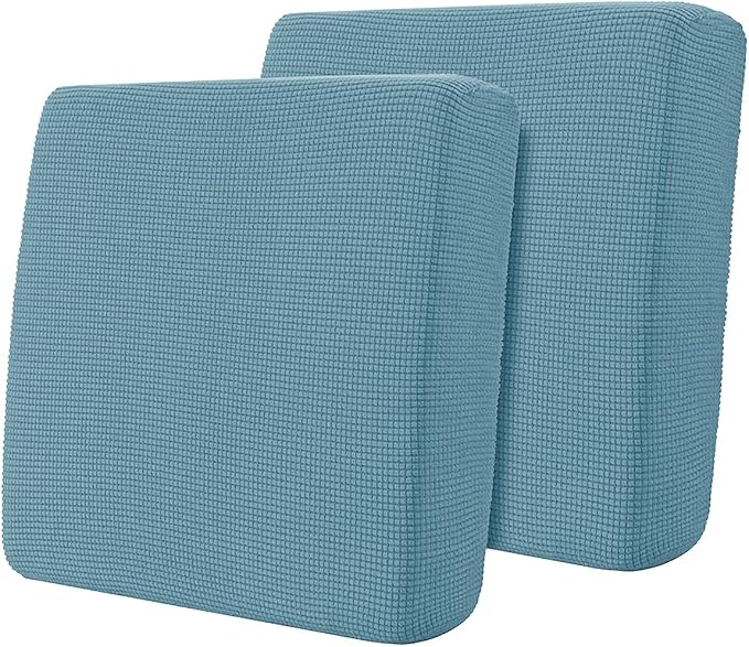 Hokway Stretch Couch Cushion Slipcovers Reversible Cushion Protector Slipcovers Sofa Cushion Protector Covers(Smokyblue,Small-2PC) by Hokway