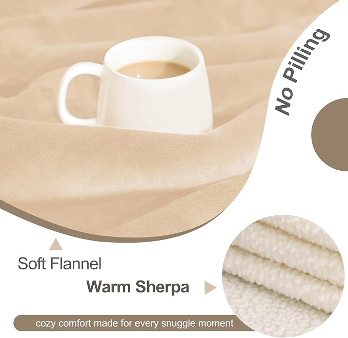 gogobunny Dog Blanket, Waterproof Reversible Sherpa Fleece Throw Blanket, Furniture Cover for Bed, Couch, Sofa Protection from Liquid Pee and Pet Fur of Puppy, Cat (Beige, 30x70 inches) - Image 4