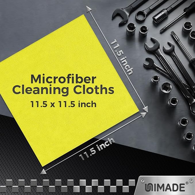 UNIMADE Microfiber Cleaning Cloth, 200PK Reusable Shop Rags Bulk | Microfiber Cleansing Cloth Lint Free Cleaning-Towel for Car Kitchen Automotive Bar Mechanic Garage,11.5"x11.5",Multicolor - Image 3