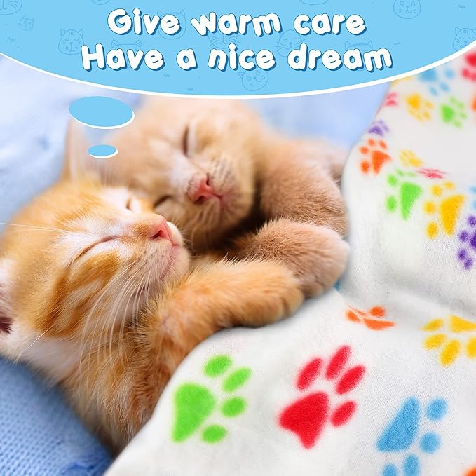 Eccliy 20 Pcs Puppy Blanket Pet Soft Fleece Dog Blankets Warm Felt Throw Sleep Mat Bed Covers for Doggie Puppy Pet Dogs Cat, 20 Styles(23.6 x 27.6 Inch,Paw) - Image 5
