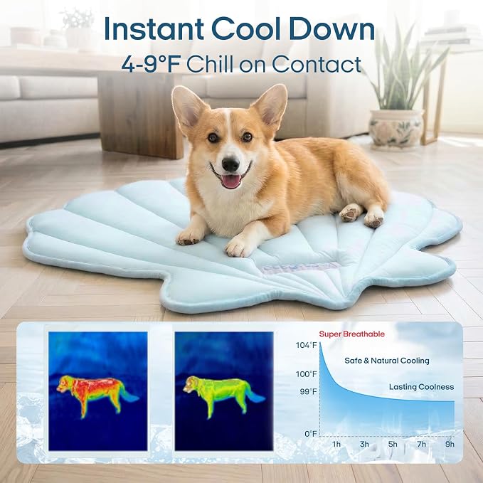 Dog Cooling Mat Washable Pet Cooling Mat, Self Cooling Mat for Dogs Large | 55" x 45", Thick Portable Foldable Cooling Pad for Indoor Outdoor, Crate, Travel, Camping and Beach - Image 2