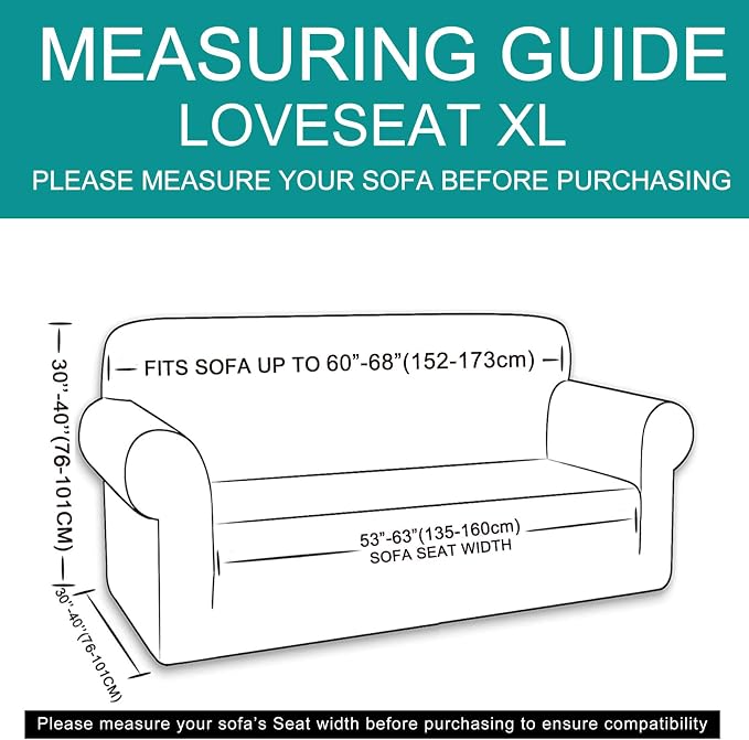U-NICE HOME Oversized Stretch Loveseat Couch Cover, Bronze Green | 2 Cushion Sofa, 1-Piece Sofa cover, Washable, Pet friendly, Furniture protector, Polyester Spandex Jacquard fabric - Image 6