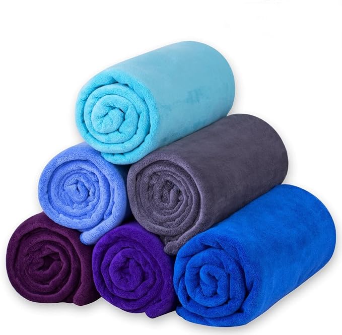 JML Microfiber Bath Towels, 4 Pack, 30" x 60", Aquamarine | Oversized, Ultra Soft, Super Absorbent, Fast Drying, Perfect for Bathroom, Shower, Sauna, Yoga, Gym - Image 8