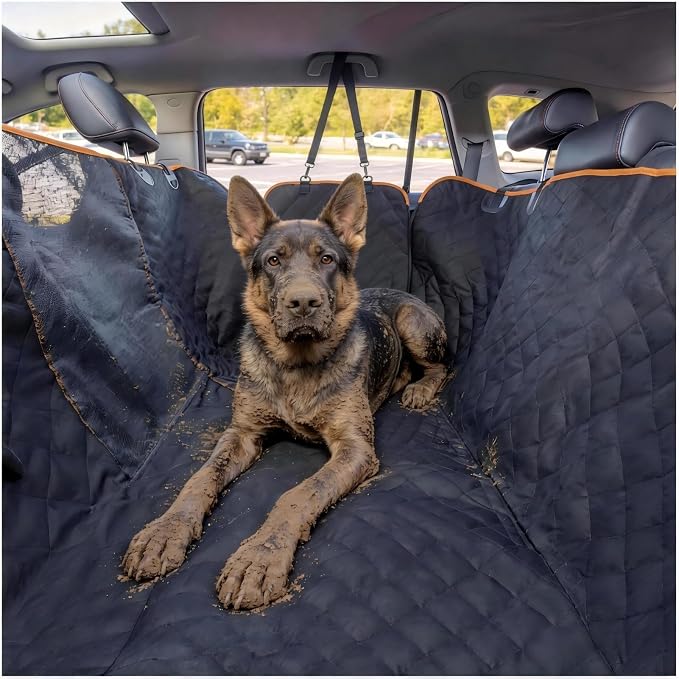 Dog Seat Cover for Pickup Trucks, 900D Heavy Duty Truck Back Seat Cover for Dogs, Waterproof & Non-Slip Pet Car Seat Cover, Fits Ford F150 F250 Ram 1500 GMC Sierra Chevy Silverado Crew Cab - Image 2