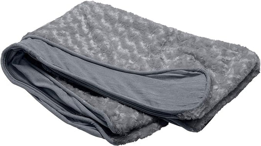 Furhaven Replacement Dog Bed Cover Ultra Plush Faux Fur & Suede Contour Luxe Lounger, Machine Washable - Gray, Large by FurHaven