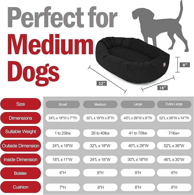 Majestic Pet 32 Inch Suede Calming Dog Bed Washable – Cozy Soft Round Dog Bed with Spine Support for Dogs to Rest their Head - Fluffy Donut Dog Bed 32x23x7 (Inch) - Round Pet Bed Medium – Black (2025) - Image 3