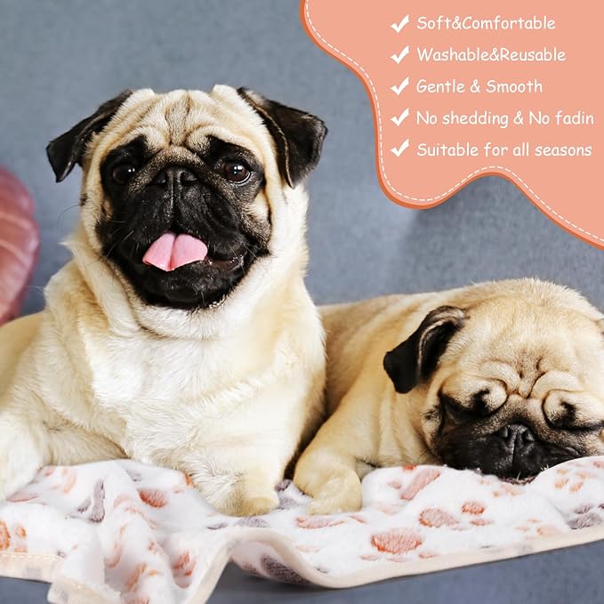 Chumia 40 Pcs Dog Blankets Soft Fluffy Fleece Washable Puppy Sleep Blankets Small Mat for Pets Throw Warm Bed Mat for Dog Puppy Cat (Brown,White,Black,Blue,Paw) - Image 5