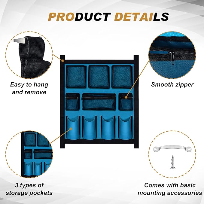 Riakrum 2 Pcs Horse Trailer Grooming Bag Hanging Horse Door Caddy Trailer Organizer Storage (Classic,29.92 x 22.83 Inch) - Image 3