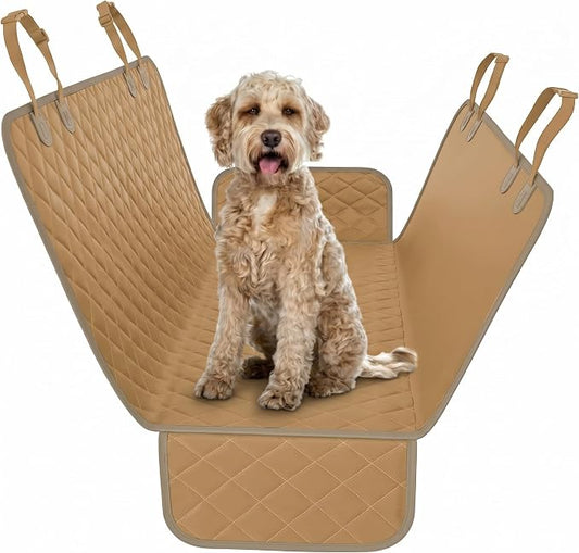 Active Pets Beige XL Dog Car Hammock Back Seat Cover, Waterproof Backseat Cover Protector for Truck Bench Rear of Sedans or SUVs, Essential Pet Supplies Vacuum or Wipe Clean, Machine Washable by ActivePets