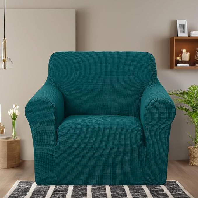 U-NICE HOME Stretch Recliner Chair Cover Armchair Slipcover, Blue | Furniture Protector, 1-Piece Chair cover, Washable, Pet friendly, Polyester Spandex Jacquard fabric - Image 2