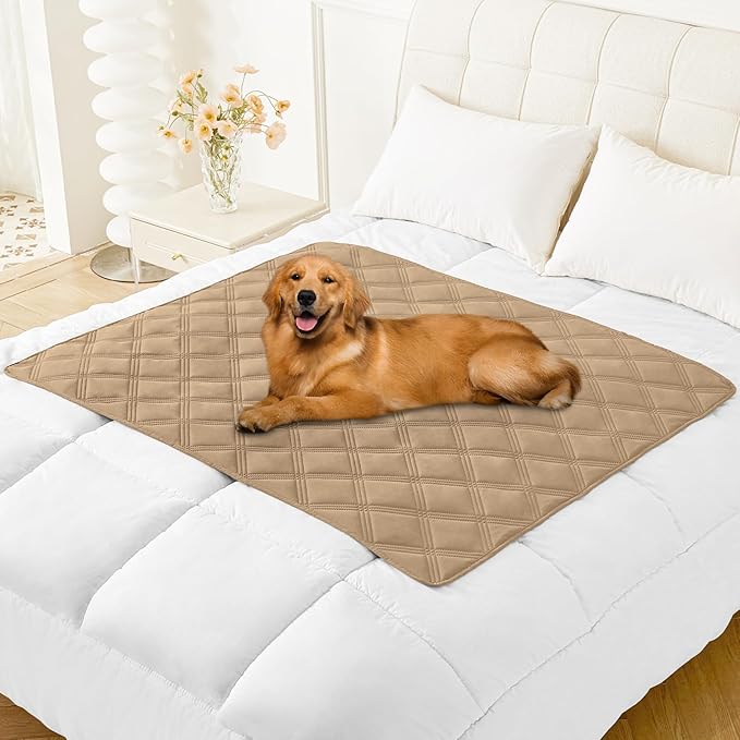 Smiry Waterproof Dog Bed Cover, Reversible Pet Blanket for Sofa Couch | Soft Washable Dog Blanket, Leakproof Couch Cover for Dogs Cats & Furniture Protection, 40x50, Camel/Beige by Smiry