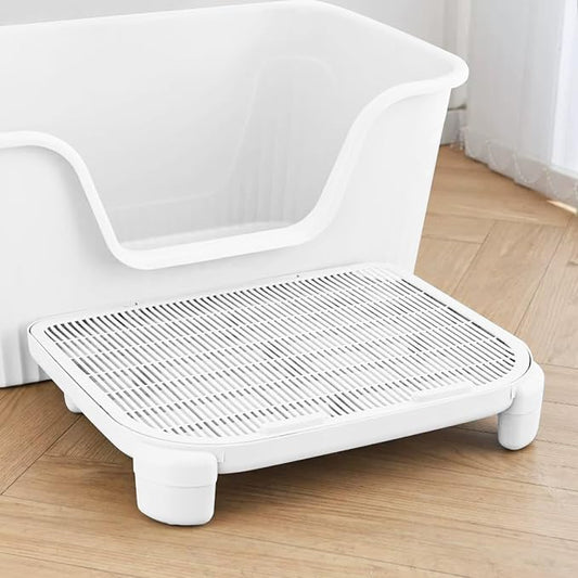 Cat Litter Mat Litter Trapping Mat,19.69"X15.95"X3.54"Litter Box Mat,Waterproof Cat Mats for Litter Large,Easy Clean,Non-Slip Litter Mat for Cat,Urine-Proof Kitty Litter Catcher Mat,Washable (White) by SpeceTime