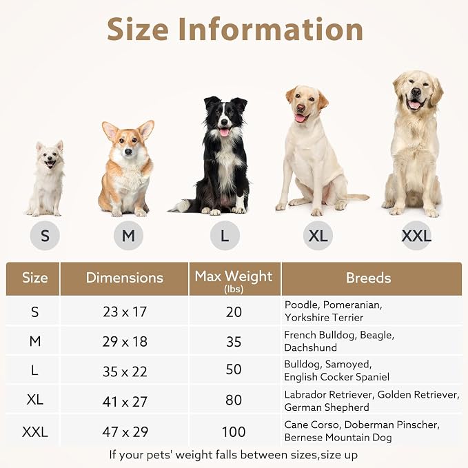 JOEJOY Orthopedic Dog Bed for Large Dogs, Washable Dog Crate Bed Large Sized with Removable Cover, Egg Memory Foam Big Pet Beds, Brown, 35"x22" - Image 6