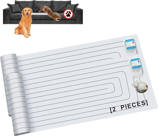 SEERWAY 2-Pieces Pet Shock Mat with Tester for Dogs & Cats - Keep Off Couch, Bed, Kitchen Counter, 3 Training Modes Waterproof Electronic Deterrent Mat by SEERWAY