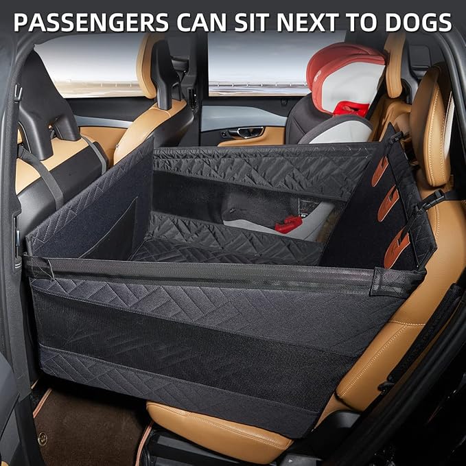 TKYZ Large Dog Car Seat,Back Seat Extender for Dogs,Hard Bottom Seat Cover - Image 3